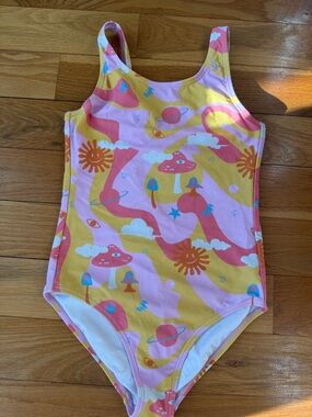 Kids One-Piece Swimsuit in Pink, Yellow & Coral